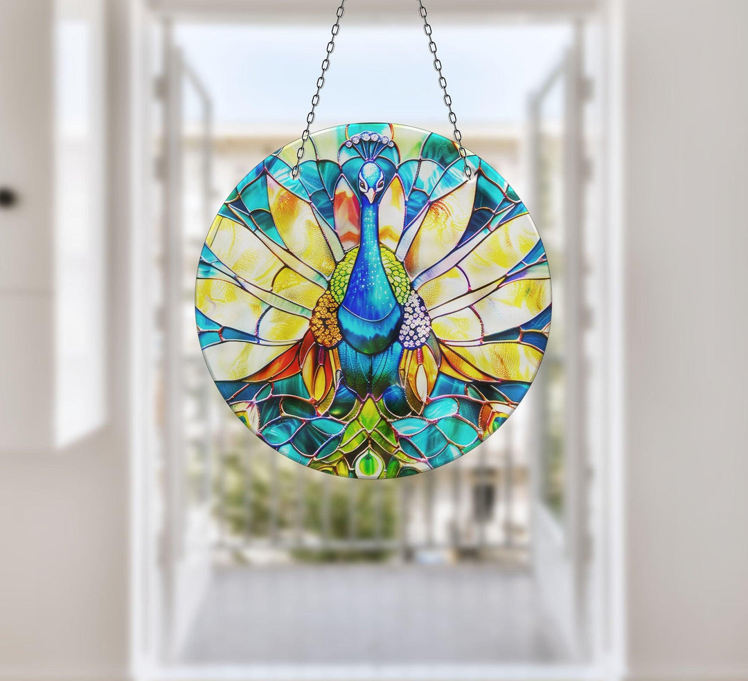 Peacock Blue Suncatcher Decor Sun Catcher for Window | Myphotostation
