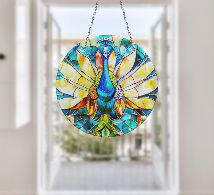 Peacock Blue Suncatcher Decor Sun Catcher for Window | Myphotostation
