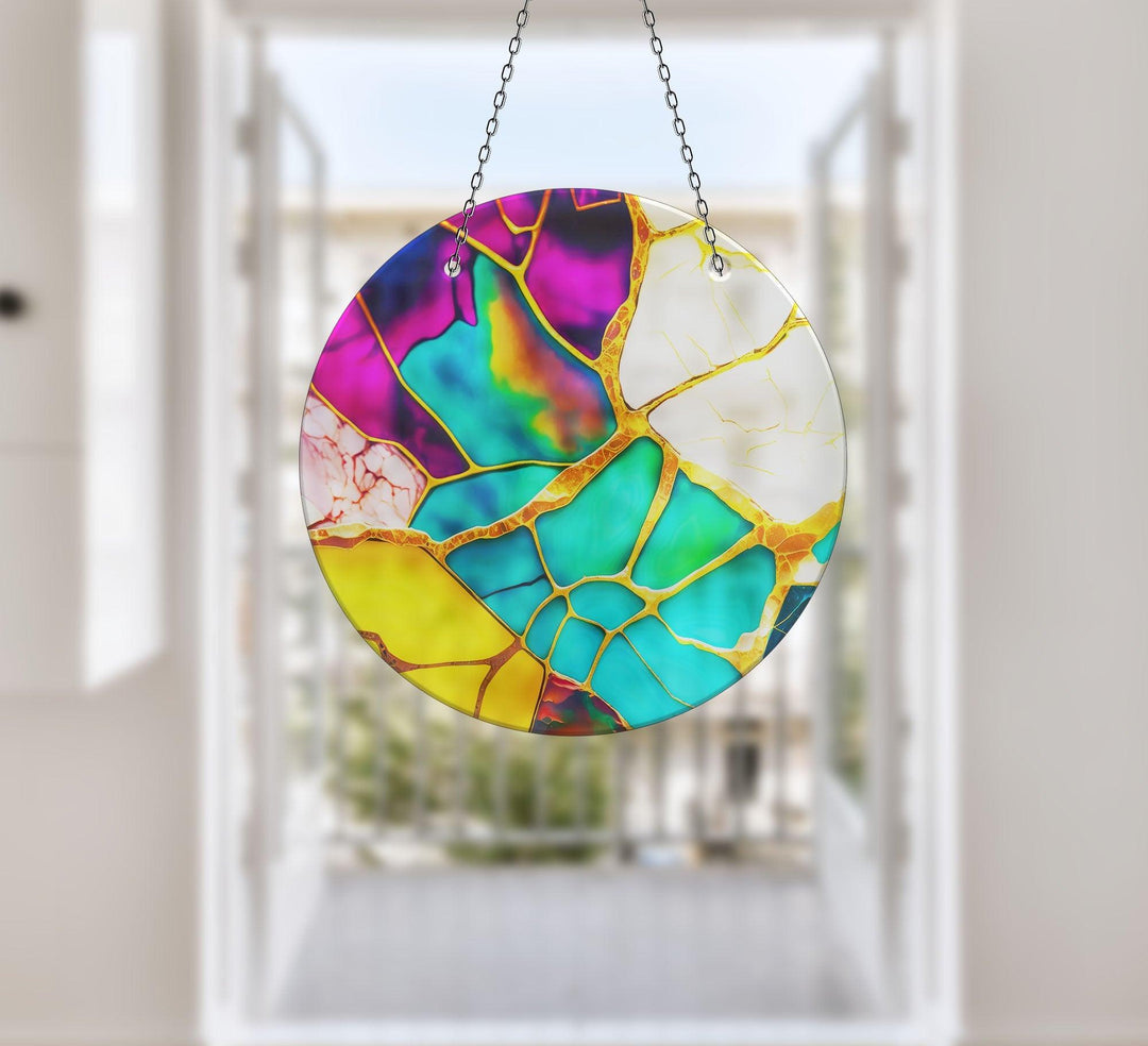 Marble Purple & Blue Suncatcher Colorful Sun | Myphotostation 
