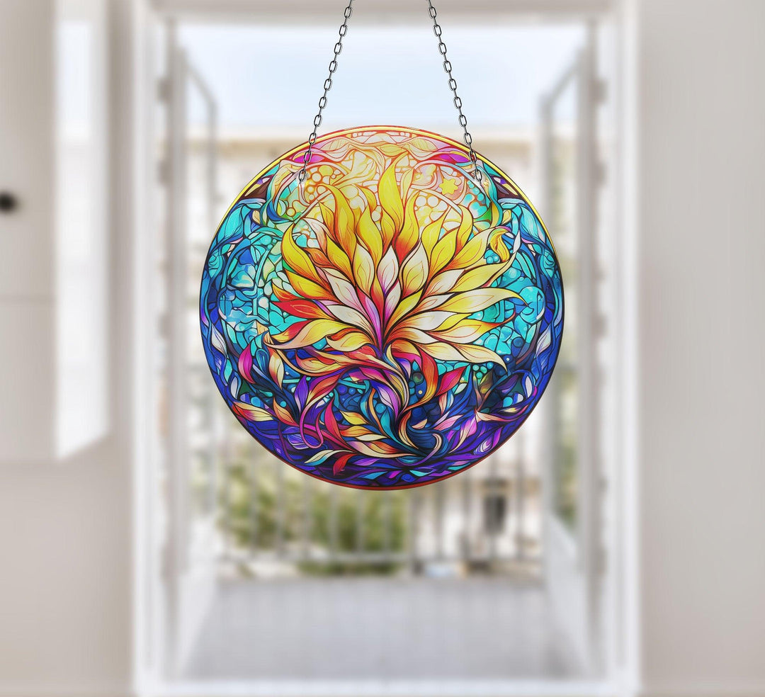 Flower Botanical Suncatcher Decor Moon Suncatchers | Myphotostation
