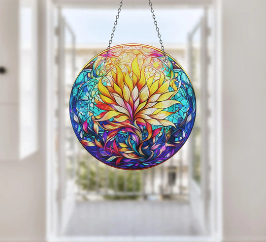 Flower Botanical Suncatcher Decor Moon Suncatchers | Myphotostation

