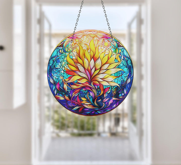 Flower Botanical Suncatcher Decor Moon Suncatchers | Myphotostation
