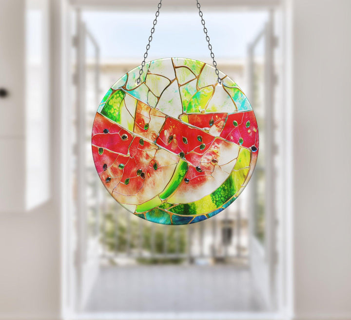 Stained Watermelon  Suncatcher Transform Windows with Suncatchers | Myphotostation

