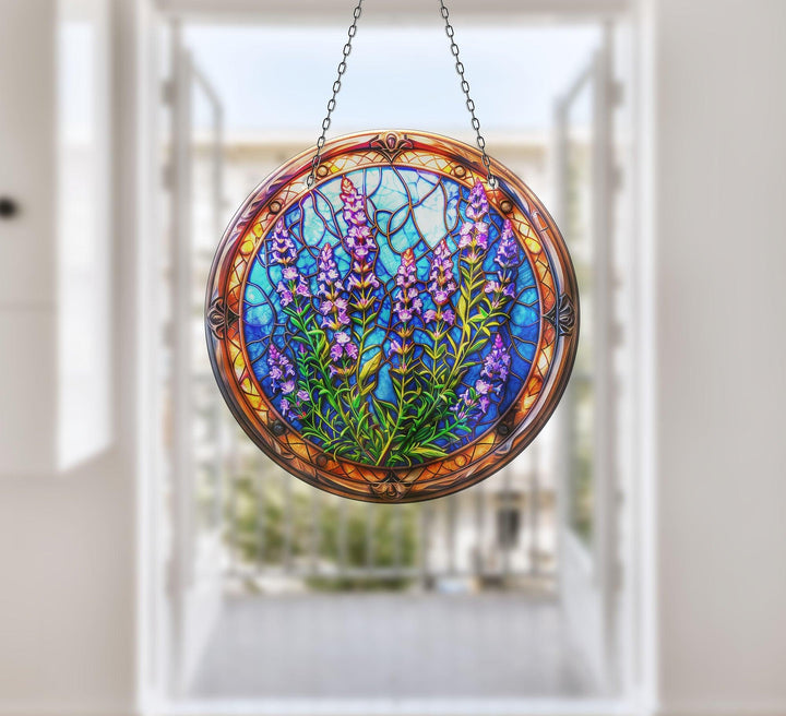 Lavender Feild Art  Stained  Suncatcher Brighten Any Space with Glass Suncatchers | Myphotostation
