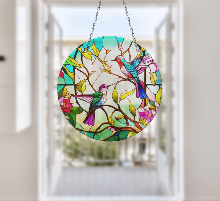 Vivid Colored Birds Suncatcher Tempered Glass | Myphotostation
