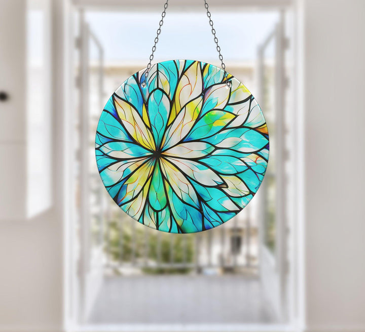 Blue & White Suncatcher Decor Vibrant Stained Glass Suncatchers for Windows | Myphotostation

