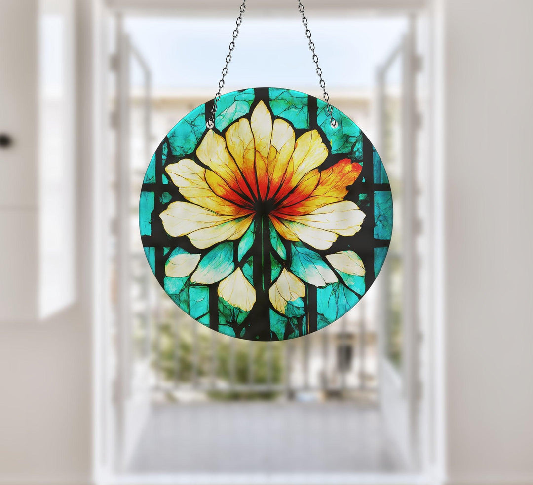 Green & Orange Suncatcher Decor Durable Tempered Glass | Myphotostation
