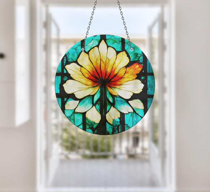 Green & Orange Suncatcher Decor Durable Tempered Glass | Myphotostation
