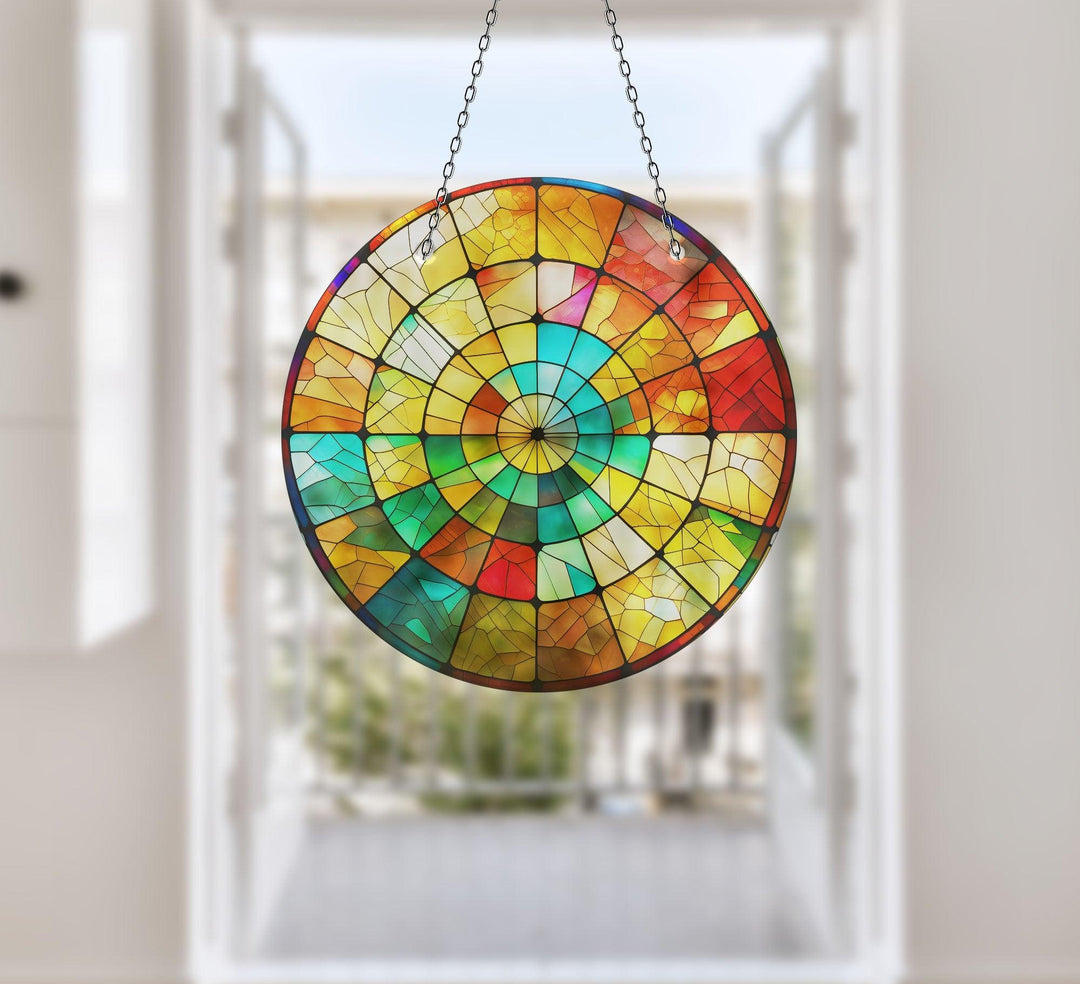 Colored Stained Decor Suncatcher Colorful Sun | Myphotostation 
