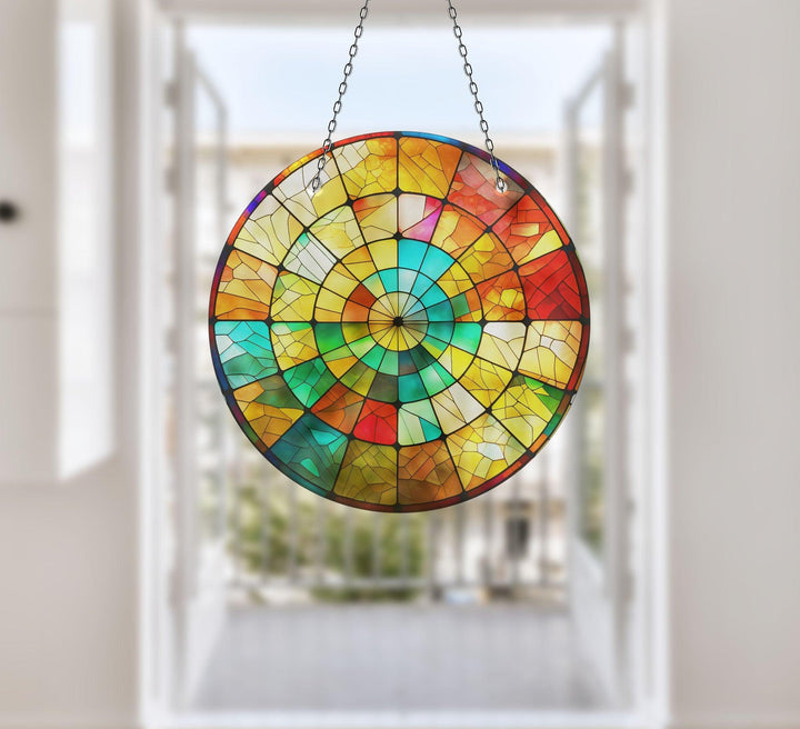 Colored Stained Decor Suncatcher Colorful Sun | Myphotostation 

