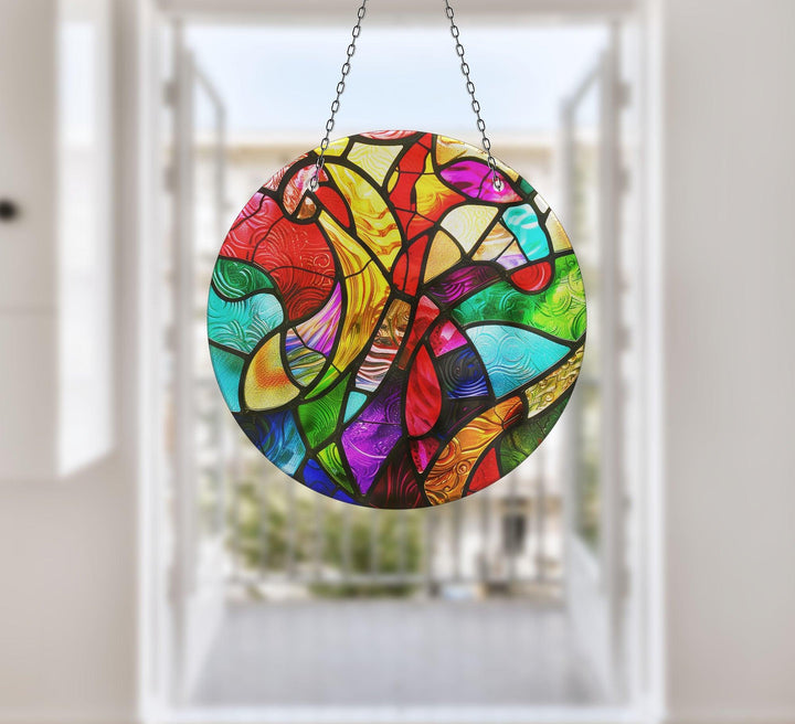 Yellow and Red Stained Suncatcher            Brighten Windows | Myphotostation
