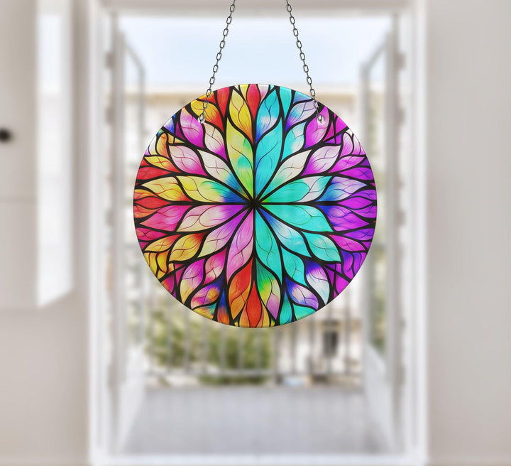 Colorful Stained  Flower Suncatcher  Brighten Windows | Myphotostation
