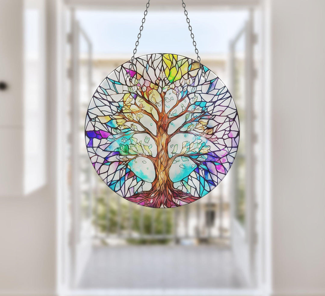 White Life of tree Suncatcher Brighten Any Space with Glass Suncatchers | Myphotostation
