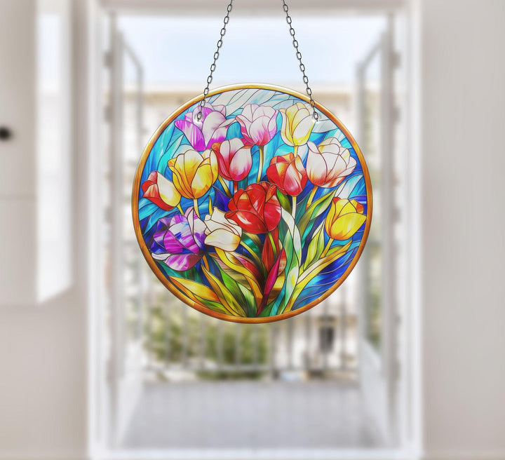 Vintage Floral Stained Suncatcher Transform Windows with Suncatchers | Myphotostation
