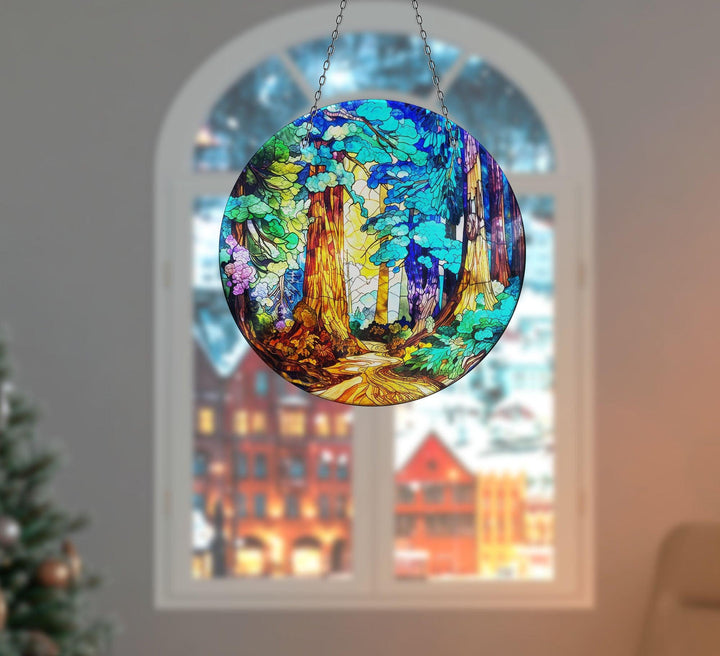 Landscape Painting Stained Suncatcher Tempered Glass | Myphotostation
