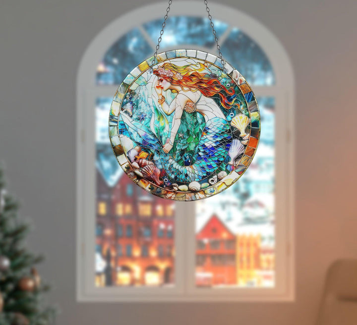 Mermaid Stained Suncatcher Glass Suncatchers | Myphotostation
