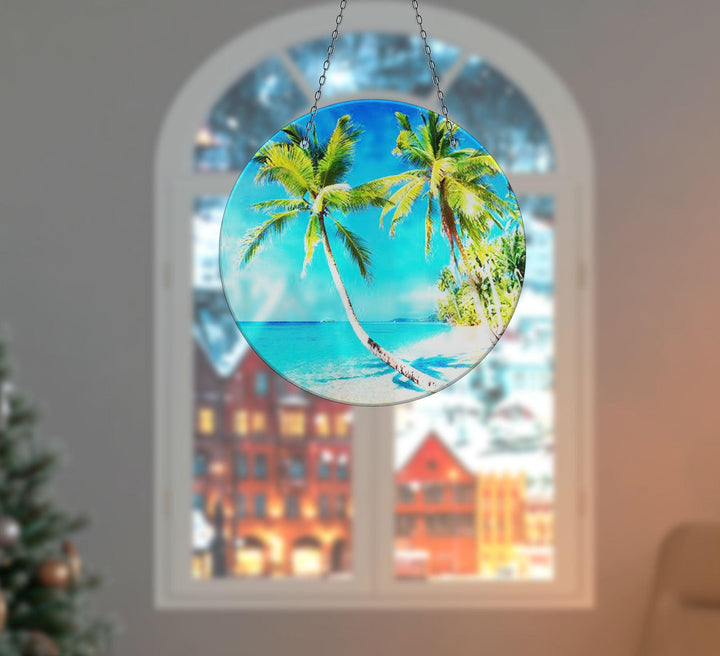 Palm Tree Tropical Suncatcher Colorful Sun | Myphotostation 
