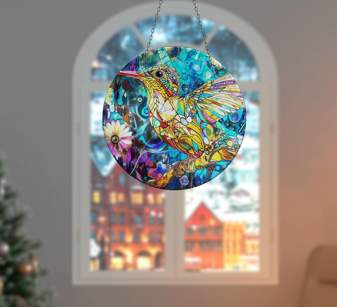 Stanied Yellow Birds Suncatcher Durable Tempered Glass | Myphotostation
