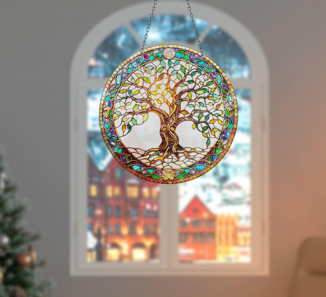 Life of tree Shiny Suncatcher Decor Durable Tempered Glass | Myphotostation
