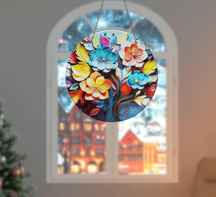 Vivid Botanical Suncatcher Vibrant Stained Glass Suncatchers for Windows | Myphotostation
