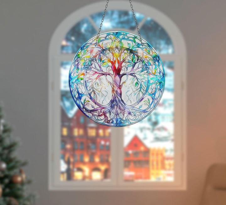 Turquoise Life of tree Suncatcher Stained Glass Suncatchers | Myphotostation
