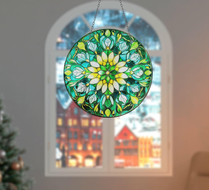 Colorful Mandala Stained  Suncatcher  Brighten Windows | Myphotostation
