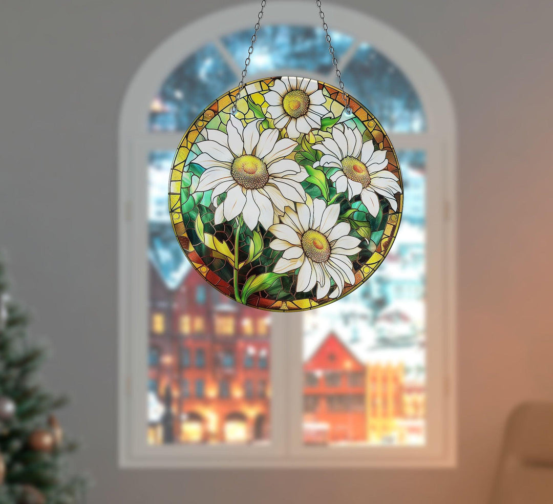 White Daisy Suncatcher Decor Beautiful Home Decor | Myphotostation
