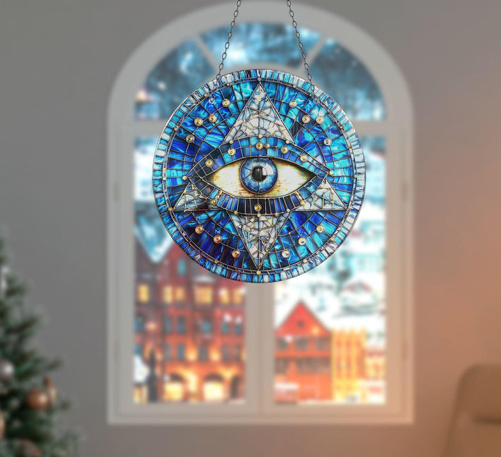 Blue Eye Suncatcher Decor Durable Tempered Glass | Myphotostation
