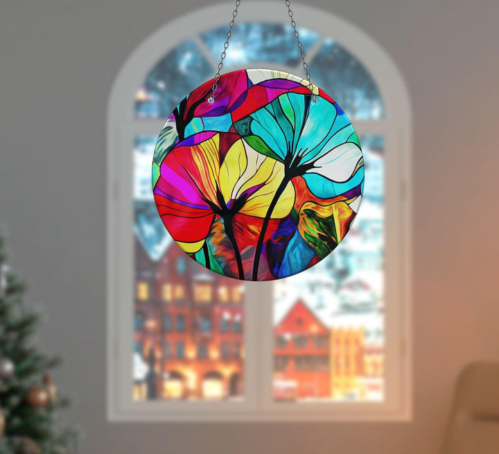 Red Turquoise Suncatcher Add Color with Stained Glass Suncatchers for Home | Myphotostation
