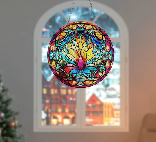 Yellow Botanical Suncatcher Moon Suncatchers | Myphotostation
