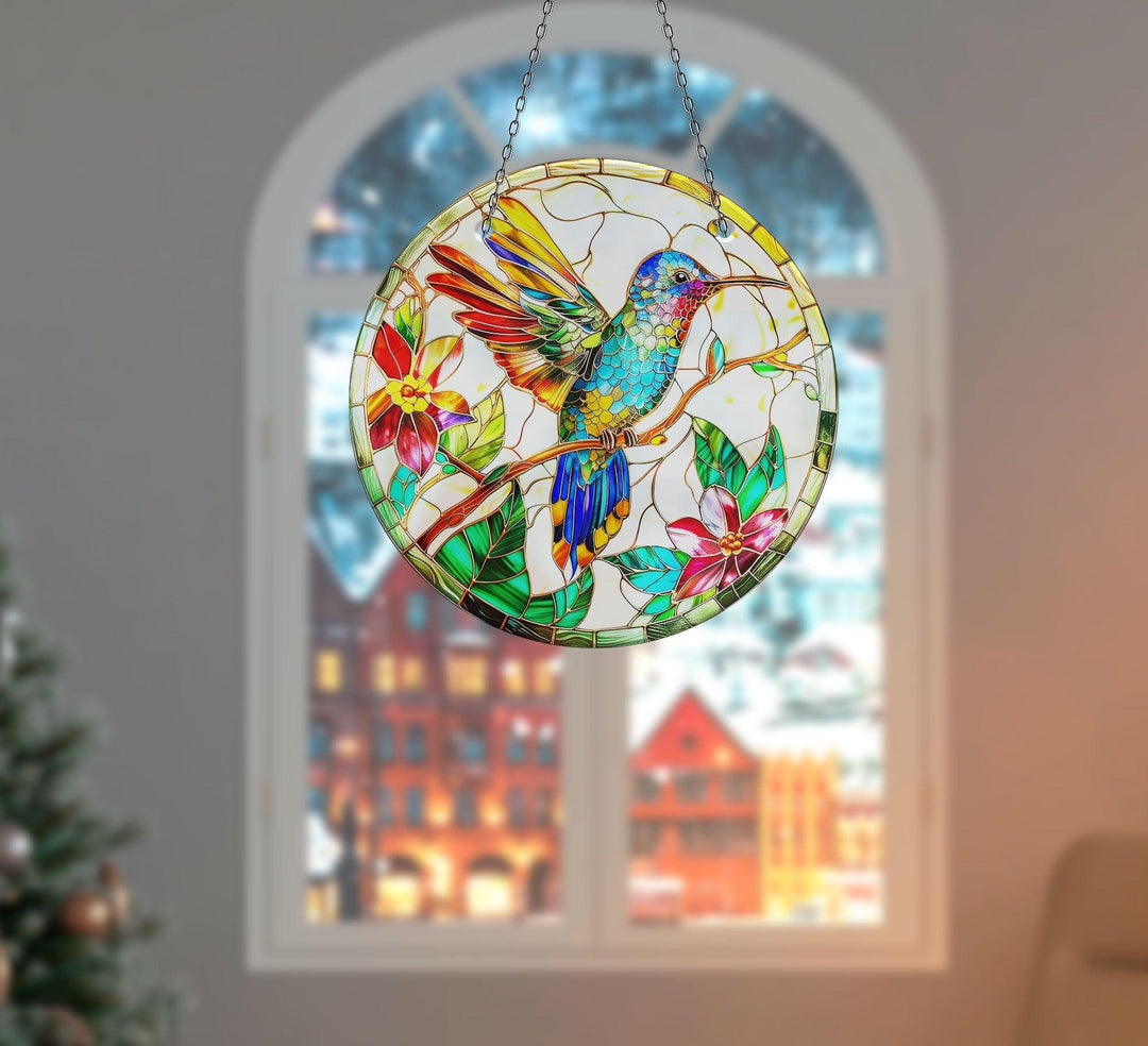 Colorful Birds Stained  Suncatcher Durable Tempered Glass | Myphotostation
