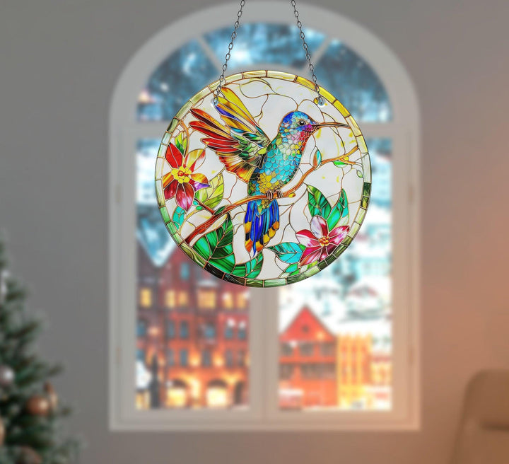 Colorful Birds Stained  Suncatcher Durable Tempered Glass | Myphotostation
