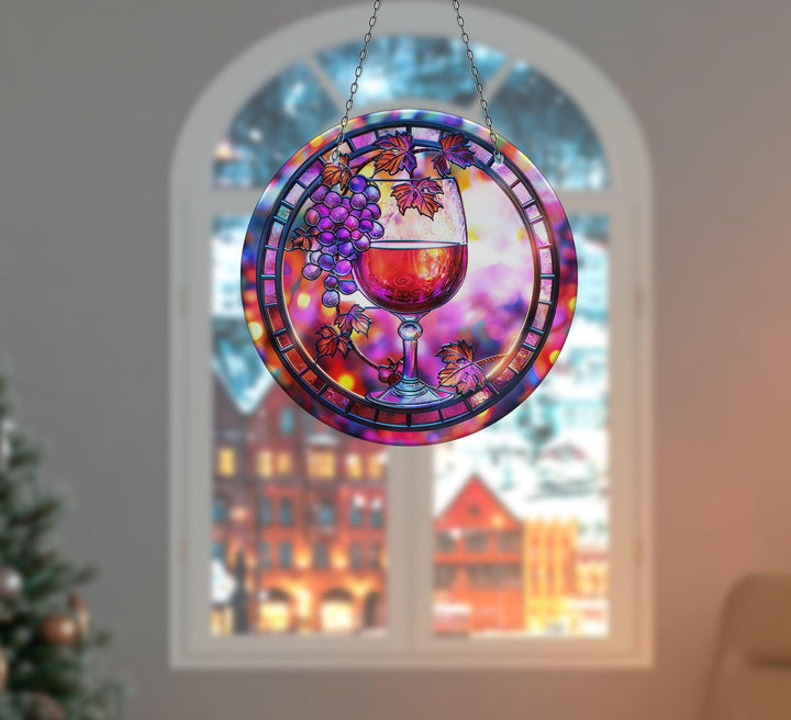 Wıne Suncatcher Decor Perfect Gift | Myphotostation
