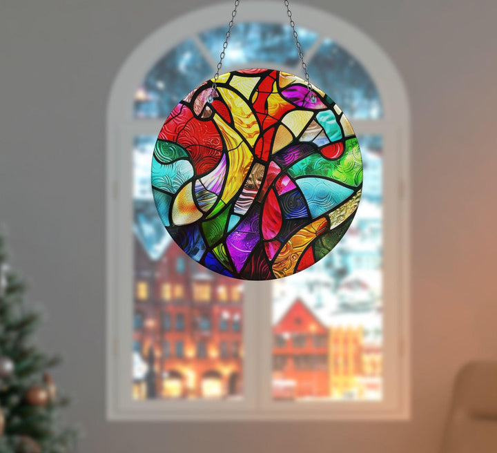 Yellow and Red Stained Suncatcher Stained Glass Suncatchers | Myphotostation
