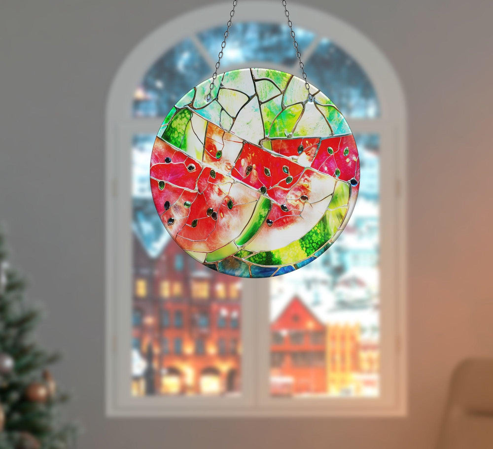 Stained Watermelon  Suncatcher Beautiful Home Decor | Myphotostation

