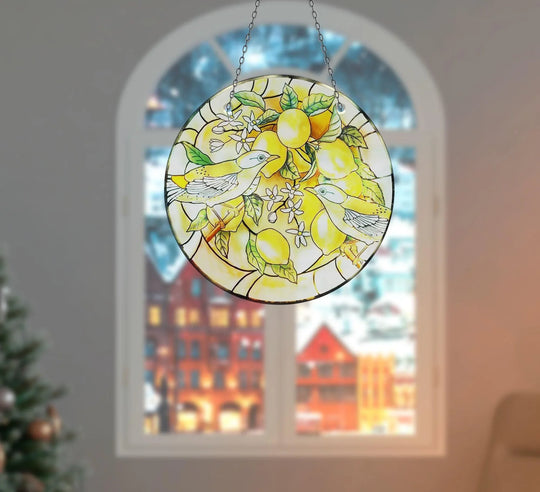 Birds & Lemon Tree Suncatcher Decor Glass Suncatchers | Myphotostation
