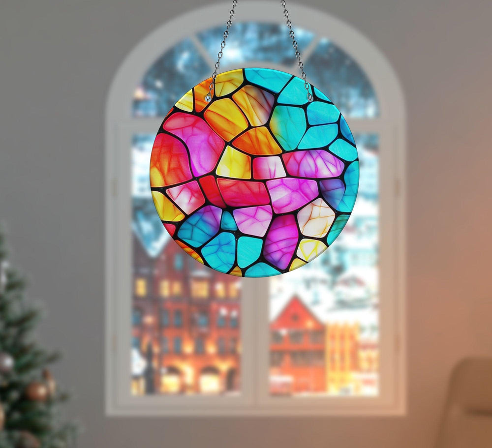 Mosaic Colored Suncatcher Vibrant Stained Glass Suncatchers for Windows | Myphotostation
