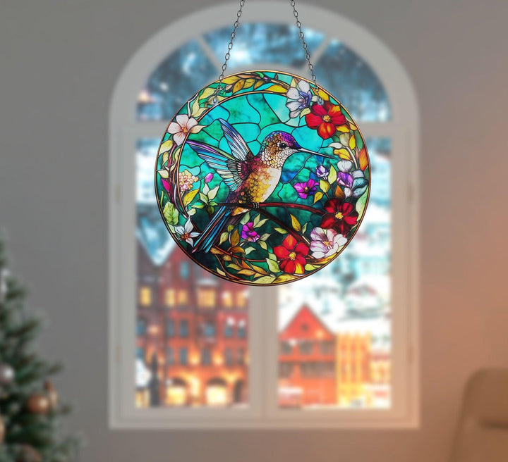 Stained Birds Suncatcher Decor Elegant Tempered Glass Design for Windows | Myphotostation
