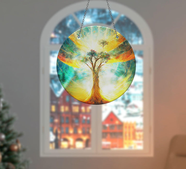Yellow Life of tree Suncatcher Decor Sun Catcher for Window | Myphotostation

