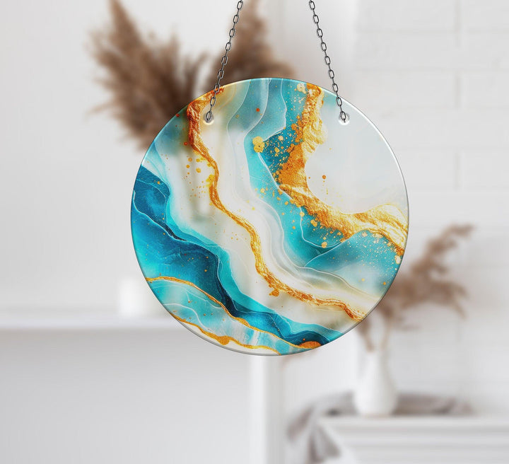Gold Alcohol ink Fractal Suncatcher Transform Windows with Suncatchers | Myphotostation
