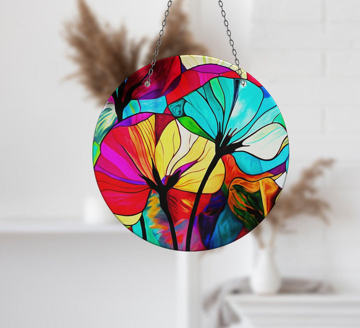 Red Turquoise Suncatcher Tempered Glass | Myphotostation
