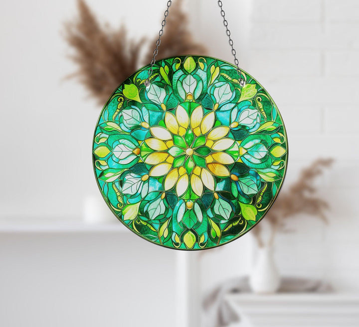 Colorful Mandala Stained  Suncatcher Stained Glass Suncatchers | Myphotostation
