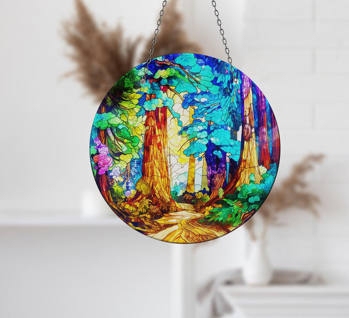Landscape Painting Stained Suncatcher Moon Suncatchers | Myphotostation
