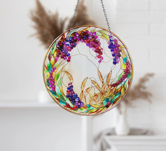 Colorful Grapes Stained  Suncatcher Beautiful Home Decor | Myphotostation
