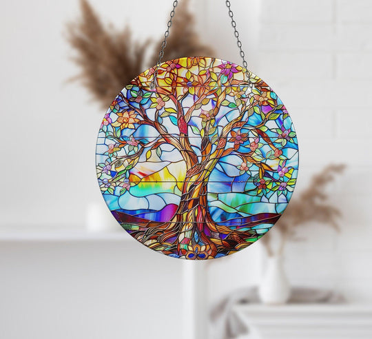 Life of tree Colored Suncatcher Decor Brighten Any Space with Glass Suncatchers | Myphotostation
