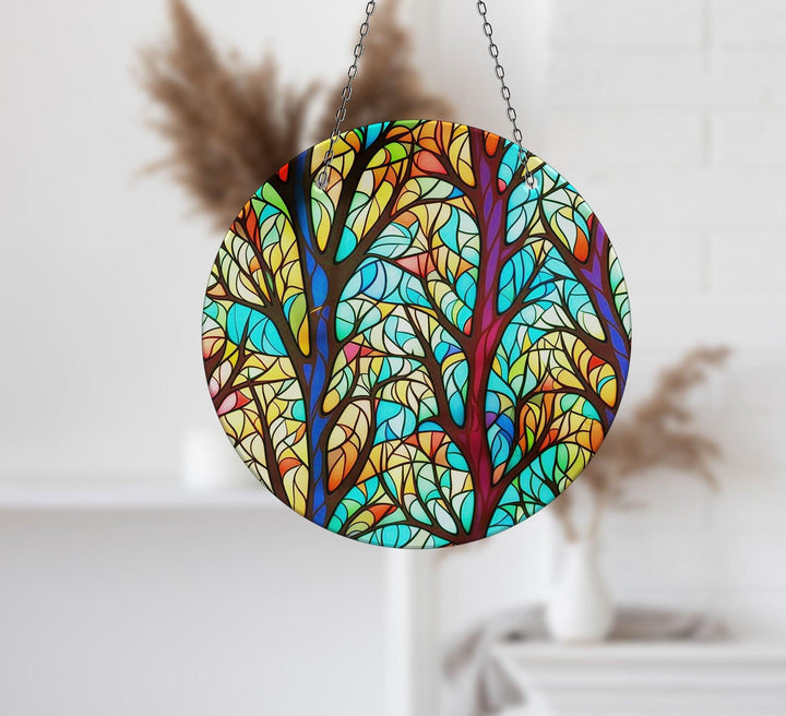Leaves Tree Colored Suncatcher Unique Stained Glass Suncatchers | Myphotostation
