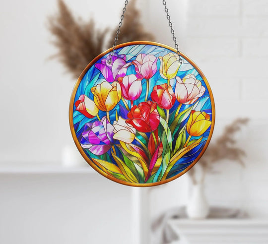 Vintage Floral Stained Suncatcher Glass Suncatchers | Myphotostation
