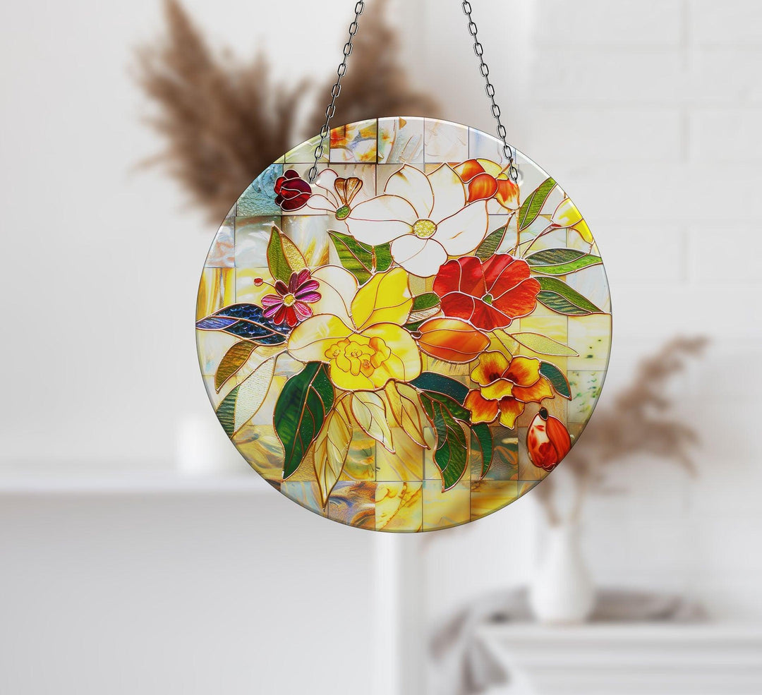 Red & White Flowers Suncatcher Sun Catchers | Myphotostation
