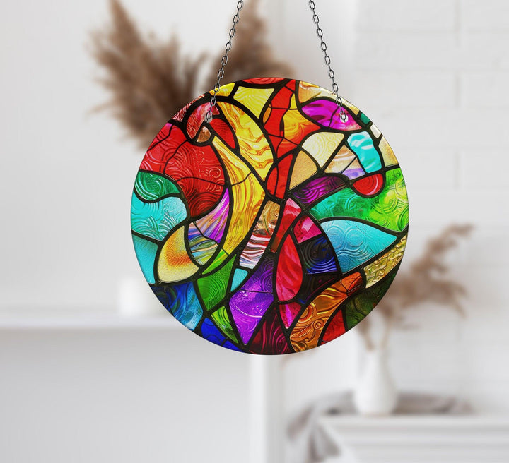 Yellow and Red Stained Suncatcher Brighten Any Space with Glass Suncatchers | Myphotostation
