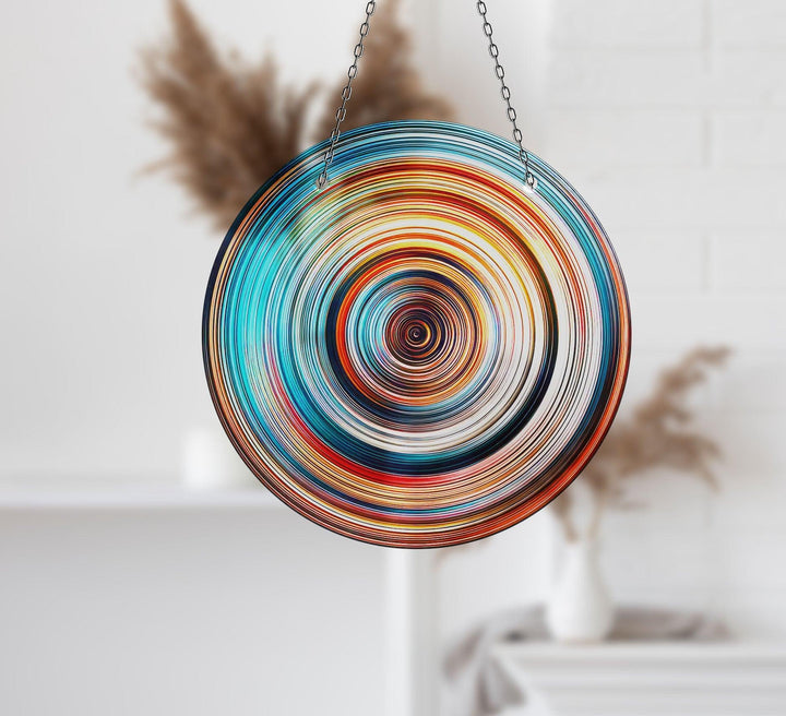 Orange Blue Suncatcher Vibrant Stained Glass Suncatchers for Windows | Myphotostation
